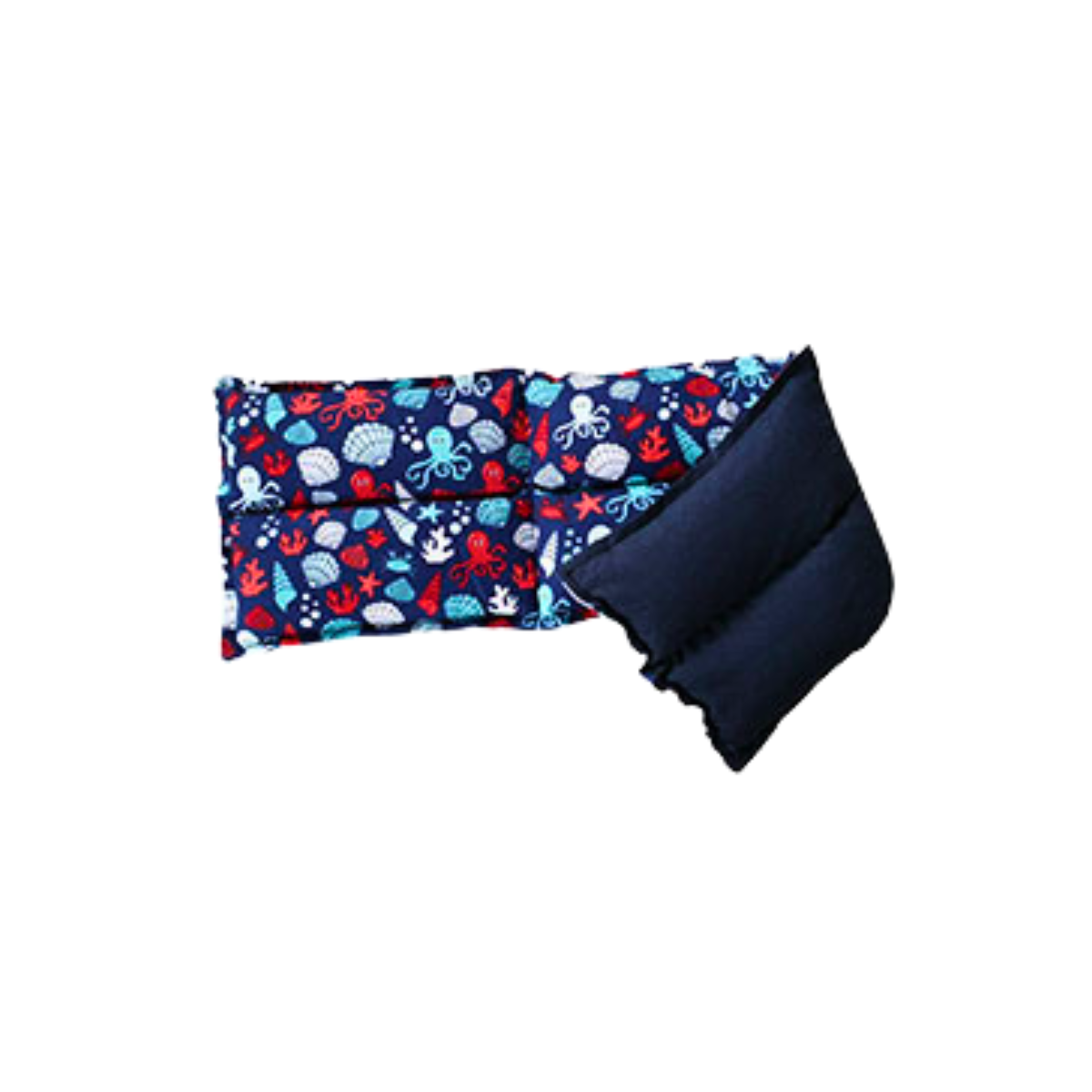 By the sea, navy, rectangle wheat bag, back