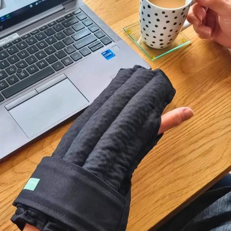 Glove wheat bag to soothe hand pain