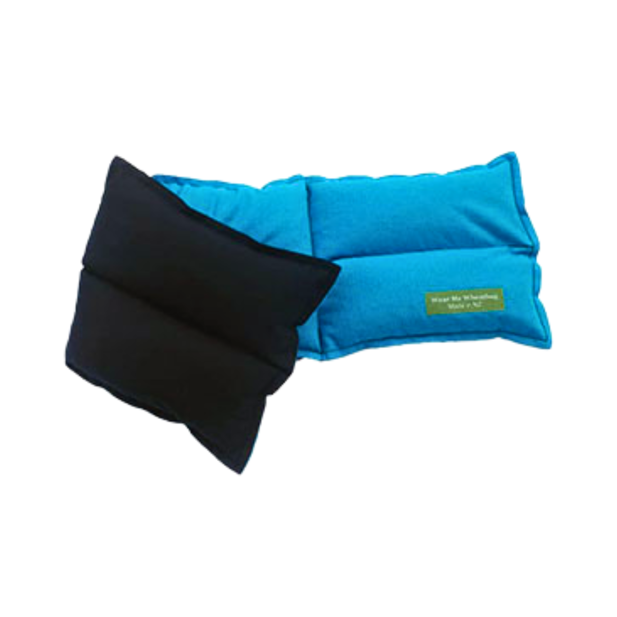 Turquoise rectangle wheat bag, back