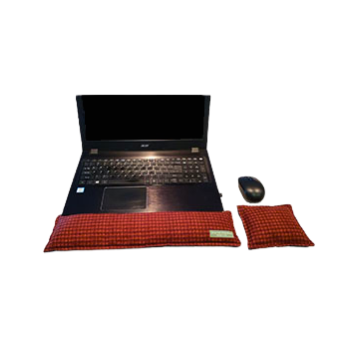 Burnt red flannel Wrist Rest and Mouse Pad wheat bags with laptop