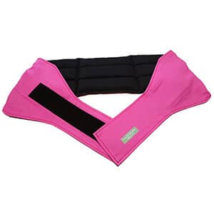 Fuchsia waist wheat bag, showing velcro strap