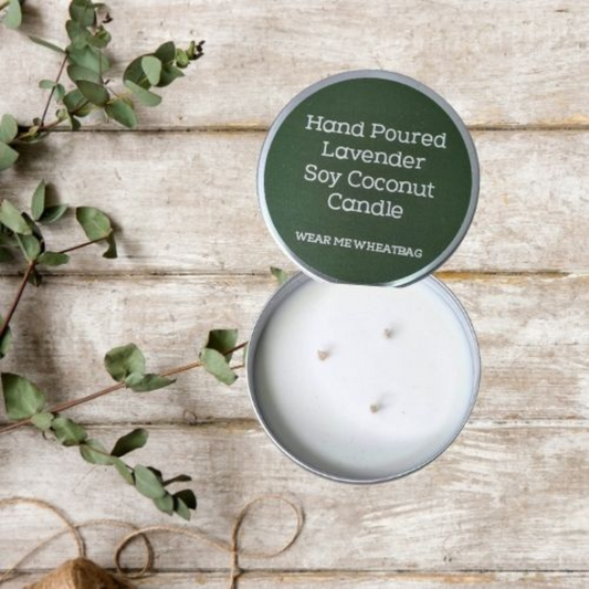 Lavender candle in aluminium tin