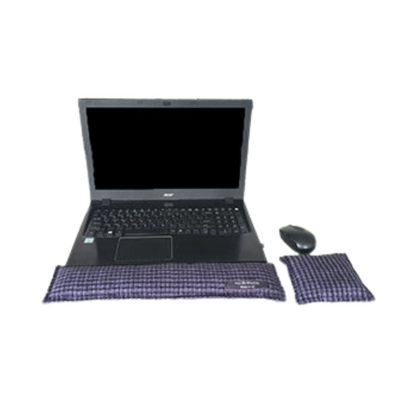 Purple flannel Wrist Rest and Mouse Pad wheat bags with laptop