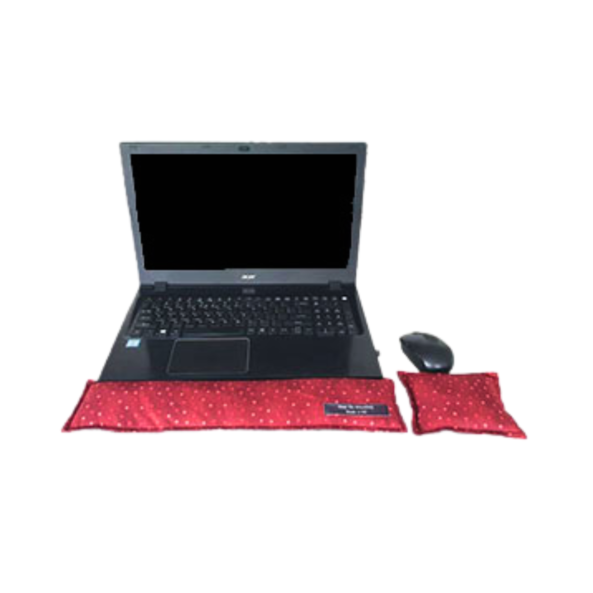 Red dot Wrist Rest and Mouse Pad wheat bags with laptop